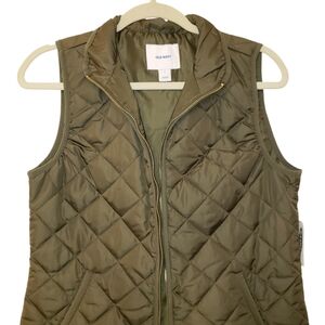 ❌SOLD❌Old Navy Quilted Vest Small Dark Olive Green